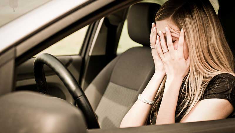 Stressful driving after auto accident