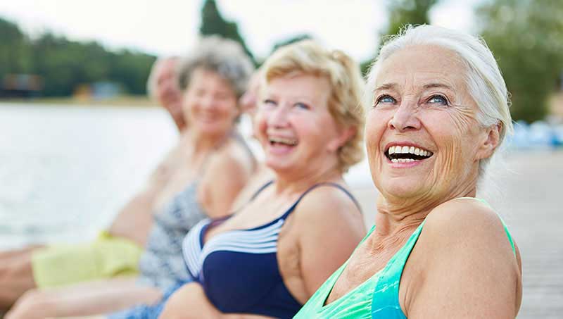 Happy senior women enjoying life