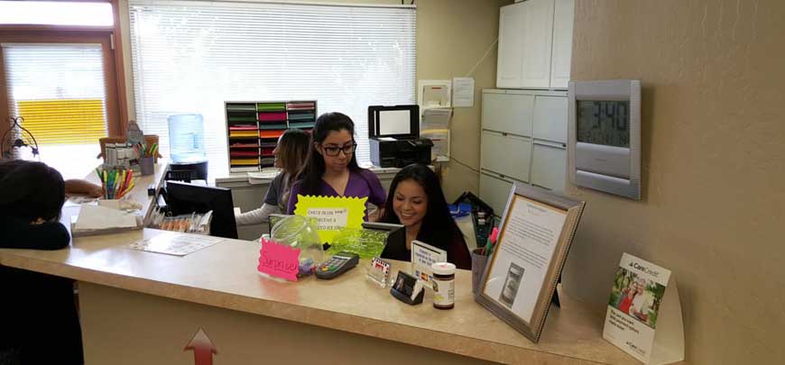 Our office assistant help patient with billing